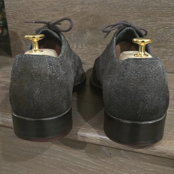 Cole Haan Men's Suede Oxford Shoes - Dark Gray - Picture 4 of 6